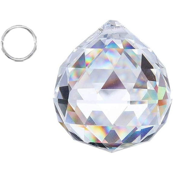 H&D 2in Clear Crystal Ball Prism Lamp Hanging Suncatcher Chandelier Drop Part