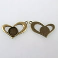 thumbnail image 2 of U8MO Antique Bronze Flat Round Tray Pendant Cabochon Blank Bezel Settings Nickel Free-Heart,14mm ,10pcs, 2 of 2