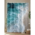 thumbnail image 4 of Beach Shower Curtain Set ，Waterproof Fabric Shower Curtains Ocean Scenery Shower Curtains for Bathroom,Bathroom Decor 72"x72", 4 of 6