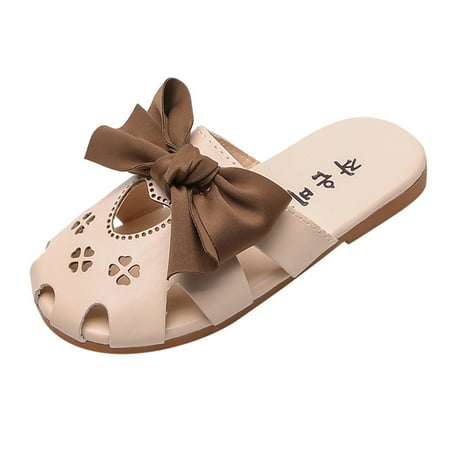 

Baby Walking Shoes Kids Girls Indoor Soft Casual Slippers Summer Beach Flops Flip Shoes Toddler Sneakers Beige 4.5 Years-5 Years