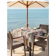 thumbnail image 3 of Outdoor Tablecloths with Umbrella Hole & Zipper, Vintage Flowers 60x60 Inch Square Tablecloths, Spring Watercolor Floral Dragonflies Beige Waterproof Table Cloth, Patio/Pool/Picnic Table Covers, 3 of 8