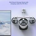 thumbnail image 4 of VR Wall Mount for PS VR2 Headset Storage Stand with Charge Cable Screws, 4 of 5