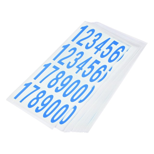 Número Pegatinas Buzón Auto Adhesivo 12345178900 Números 12,5x38mm Azul sobre Blanco para Residencia Buzón Señales, 30 Hojas Unique Bargains números de buzón