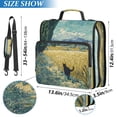 thumbnail image 3 of Water-Resistant 3-Ring Binder Organizer with Multiple Pockets Zipper Binder Bag for Office Black Cat Walking Fields, 3 of 8