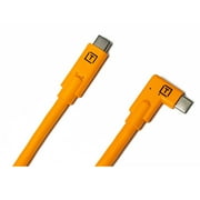 أدوات الربط TetherPro 15 USB-C إلى USB-C كابل الزاوية اليمنى، برتقالي