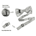 thumbnail image 4 of Hanerdun Kids Bowtie Pre-Tied Neckties Toddler Teen Boys Adjustable Solid Bow Ties Light Gray, 4 of 5
