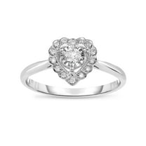 Diamaison 1/6 Cttw Natural White Diamond Proimse Ring for Adult in 10Kw Gold