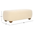 thumbnail image 3 of Safavieh Whitley Wood Rectangular Ottoman With Wood Legs in Cream / Brown, 3 of 9