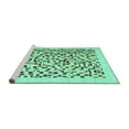 thumbnail image 2 of Ahgly Company Machine Washable Indoor Round Solid Turquoise Blue Modern Area Rugs, 7' Round, 2 of 4