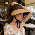 thumbnail image 4 of Wide Brim Straw Hat for Women Men with Neck Flap, Breathable Lightweight Outdoor UV Protection Cap for Beach Fishing Summer Travel, 4 of 6