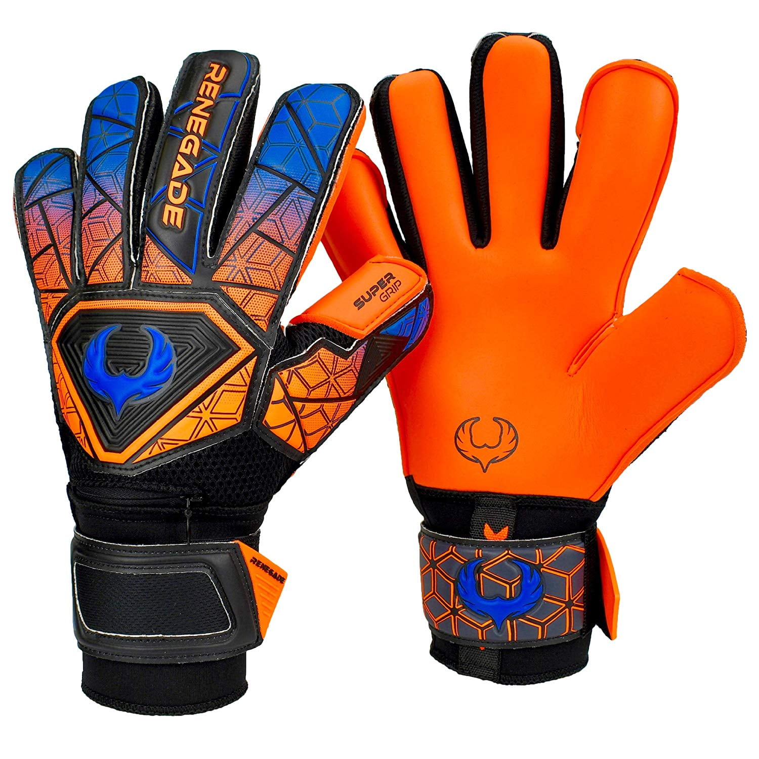 GK Saver Football Goalkeeper Goalie Gloves Camo Blue Negative Cut Gk Gloves