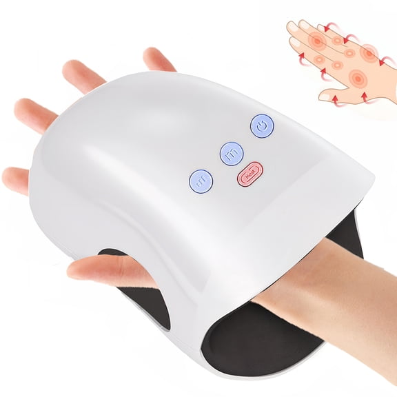 WANALIT Hand Massager, Cordless Hand Massager with Heat and Compression, 3 Mode Palm & Finger Massager with Soothing Warmth, for Relaxation at Home, Office – Gift for Men and Women (White)