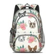thumbnail image 2 of Boston Terrier Dog and Flower Florals Backpack for School,Cute School Bag,Schoolbag with Adjustable Shoulder Straps & Padded Back,16.9 Inch, 2 of 5