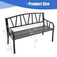 thumbnail image 3 of Costway Outdoor Patio Garden Bench Metal Frame with Ergonomic Armrest 660 Lbs Max Load, 3 of 9