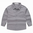 thumbnail image 5 of NIEWTR Classic Boys Long Sleeve Button Down Shirt Solid Oxford Dress Shirt for School Uniform Holidays and Formal Occasions Comfortable Cotton Blend Fabric（Grey,9-10 Years), 5 of 9