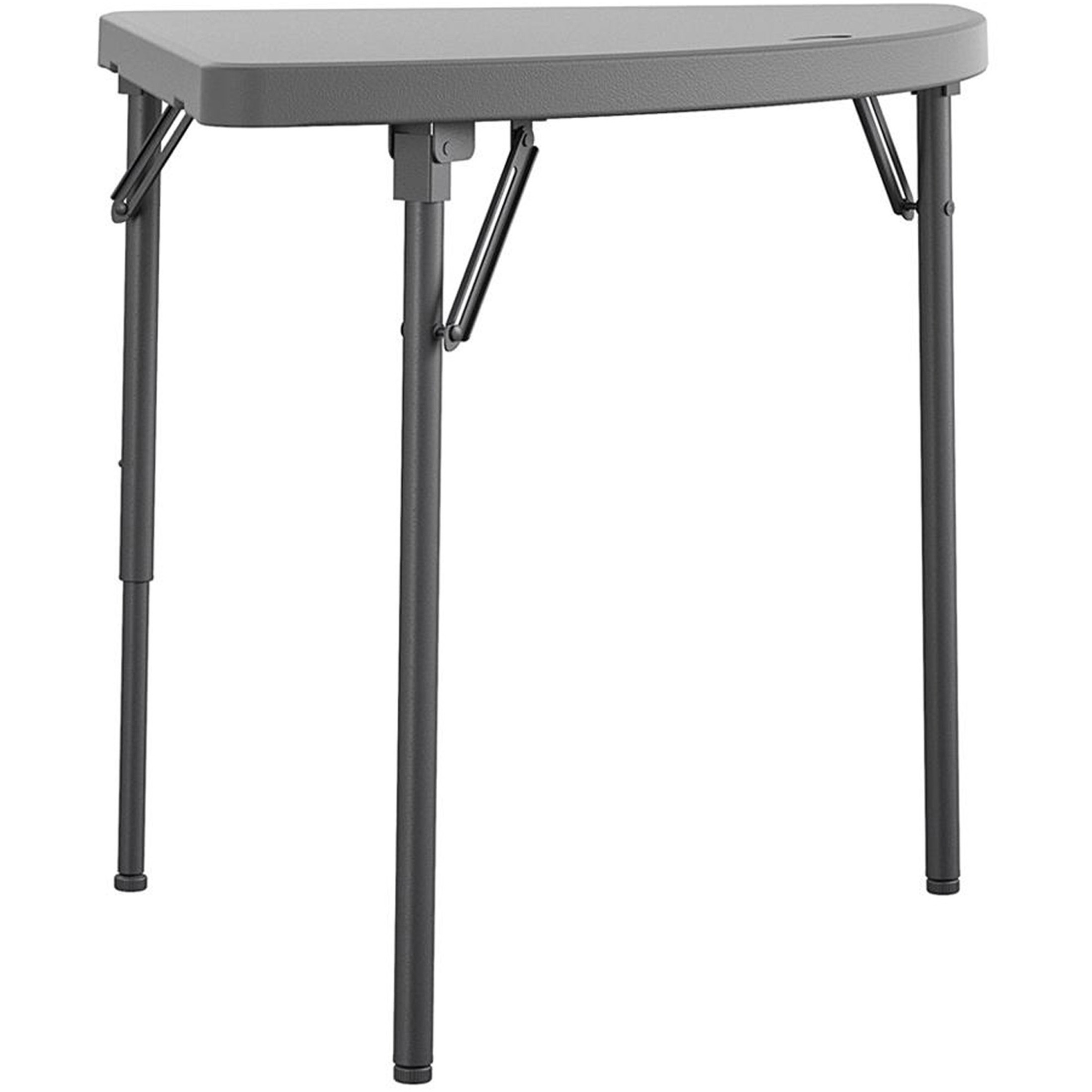 ZOWN Classic Corner Commercial Blow Mold Folding Table in Gray 2Pack
