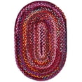 thumbnail image 2 of Homespice Chindi Red Oval Braided Rug and Funky Indoor Braided Rugs 5x7.5', The Perfect Colorful Braided Chindi Rug and Handmade Chindi Rug, 2 of 7