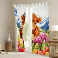 thumbnail image 3 of Homewish Kawaii Cow Kids Blackout Curtains Set of 2 (52x84 Each), Cartoon Colorful Tulip Window Curtains, Funny Farmhouse Animal Curtains and Drapes, Black Out Curtains Bedroom Decor, 3 of 6