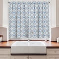 thumbnail image 2 of Ambesonne Geometric Kitchen Curtains, Hand Drawn Square Pattern, 55"x39", Blue Pale Blue Black, 2 of 3