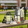 thumbnail image 2 of DISNIMO Clear Backpack, Hedgehog Floral Print 17 Inch Heavy Duty Clear Backpacks for School, Large PVC Transparent Bookbag with Lunch Box and Pencil, Back to School Gift, 2 of 5