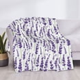 thumbnail image 3 of Yiaed Lavender Flowers Print Blanket Throw Blanket Soft Cozy Flannel Blanket for Home Bed Sofa Couch Chair-80"x60", 3 of 6