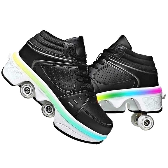 2-in-1 Roller Skate Shoes & Sneakers,LED Roller Shoes,Shoes with Wheels for Women,Light Up Roller Skates Suitable for Outdoor Fun & Sports Skating