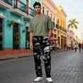 thumbnail image 4 of Men's pajama pants with a gothic skull pattern， soft home pajama pants， casual and comfortable loose fit pajama pants， elastic waistband， the ideal gift for birthdays and holidays., 4 of 10