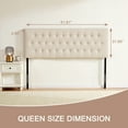thumbnail image 3 of Weture Upholstered Queen Headboard, Adjustable Height, Beige, 3 of 7