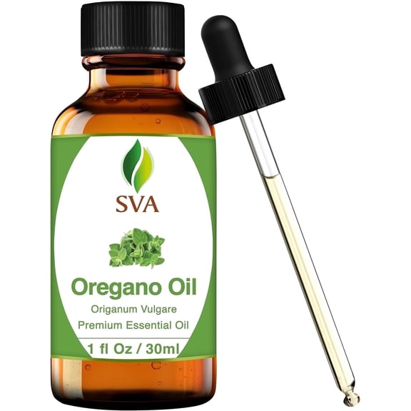 SVA Oregano Essential Oil – 1 Fl Oz – 100% Natural Oregano Oil - for Diffuser, Hair Care, Face, Skin Care, Aromatherapy, Scalp and Body Massage, Soap and Candle Making – with Dropper