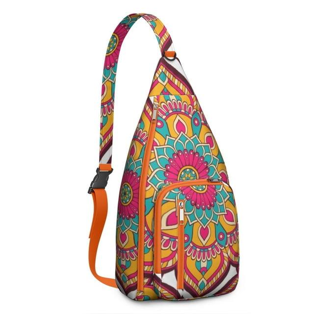 Sac Bandoulière Méditation Tribale - Imprimé Mandala Abstrait (Essentiel Yoga & Randonnée)