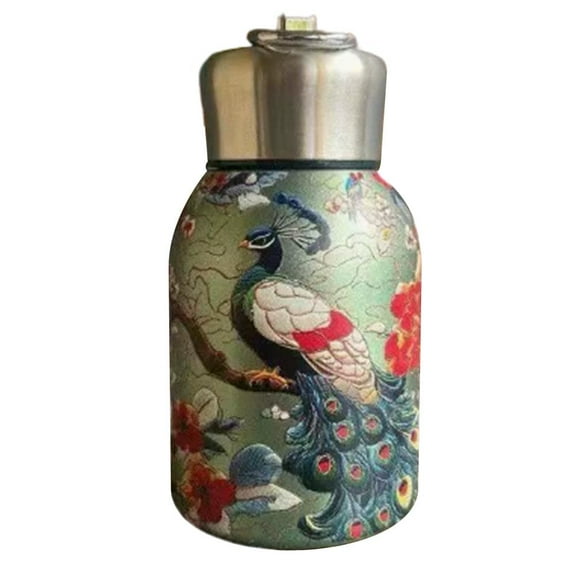 Insulated Tumblers with Lid, Portable Peacock Stainless Steel Vacuum #thermos# Cup, Travel Coffee Mug, Leak Proof Double Walled Coffee Tumbler for Iced and Hot Drinks A9C6