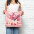 thumbnail image 4 of Valentine's Day Throw Pillow Cover Love Heart Balloons Pink Ombre Cotton Linen Cushion Cover Throw Pillow Case with Invisible Zipper for Couch Sofa Bed Chair Car 26x26 Inch, 4 of 12