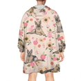 thumbnail image 2 of German Shepherd Dog and Flower Wearable Oversized Blanket,Wearable Blanket Hoodie for Adults,Cozy Hooded Blankets with Super Pockets,Super Warm Fuzzy Pullover for Women & Men, 2 of 6