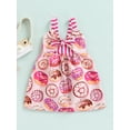 thumbnail image 2 of Genuiskids Infant Baby Girls Easter Dress Cute Donut Printed Sleeveless Lace-up Bow Knot Short Dress Princess Party Sundress, 2 of 8