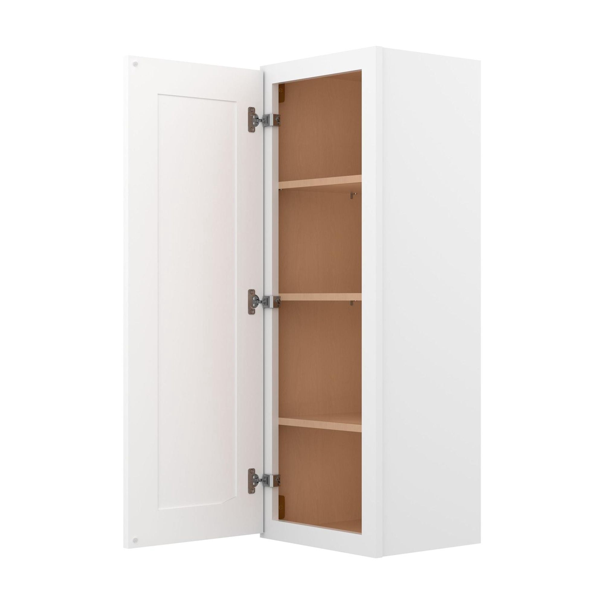Furinno Shaker 1-Door-3 Shelves Wall Kitchen Cabinet, Ready to Assemble, 12 D x 15 W x 42 H, White