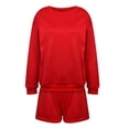thumbnail image 5 of LilyLLL Womens Fleece Lined Pajamas Loungewear Fleece Lined Sweatshirt Shorts Sleepwear Pjs, 5 of 5