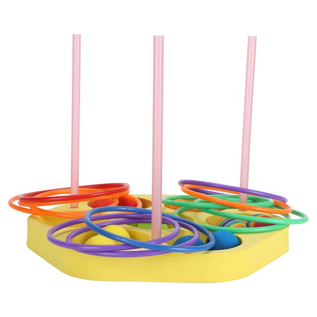 Jeu de Lancer de Balles pour Piscine, Jeu de Lancer Hexagonal Rond en Plastique EVA avec 12 Anneaux pour Fête