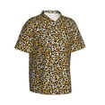 thumbnail image 3 of Xecao Leopard print Hawaiian shirt - a stylish short-sleeve button-down for men, perfect for casual beach and tropical outings., 3 of 9