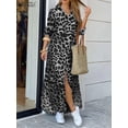 thumbnail image 2 of ZANZEA Women Leopard Print Dress Summer 2024 Half Sleeve Robe Split Long Evening Dress Female Office Midi Vestidos Oversize, 2 of 5