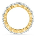 thumbnail image 4 of Pompeii 5 3/4 Ct Emerald & Round Diamond Eternity Ring 14k Gold Lab Grown Stackable Band, 4 of 5