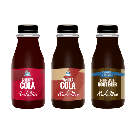 Ralph's Sparkling Water Sodamix Flavors | Cherry Cola | Root Beer | Vanilla Cola | Three 12 fl oz