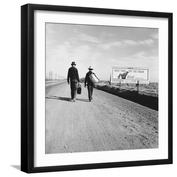 Art.com Toward Los Angeles, California Photo by Dorothea Lange, Black Frame Wall Art, 21" x 21"