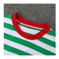 thumbnail image 3 of CHAO Conjunto de pijama navideño de 2 piezas a rayas para niños y niñas Pijama de algodón (verde 3), 3 of 5