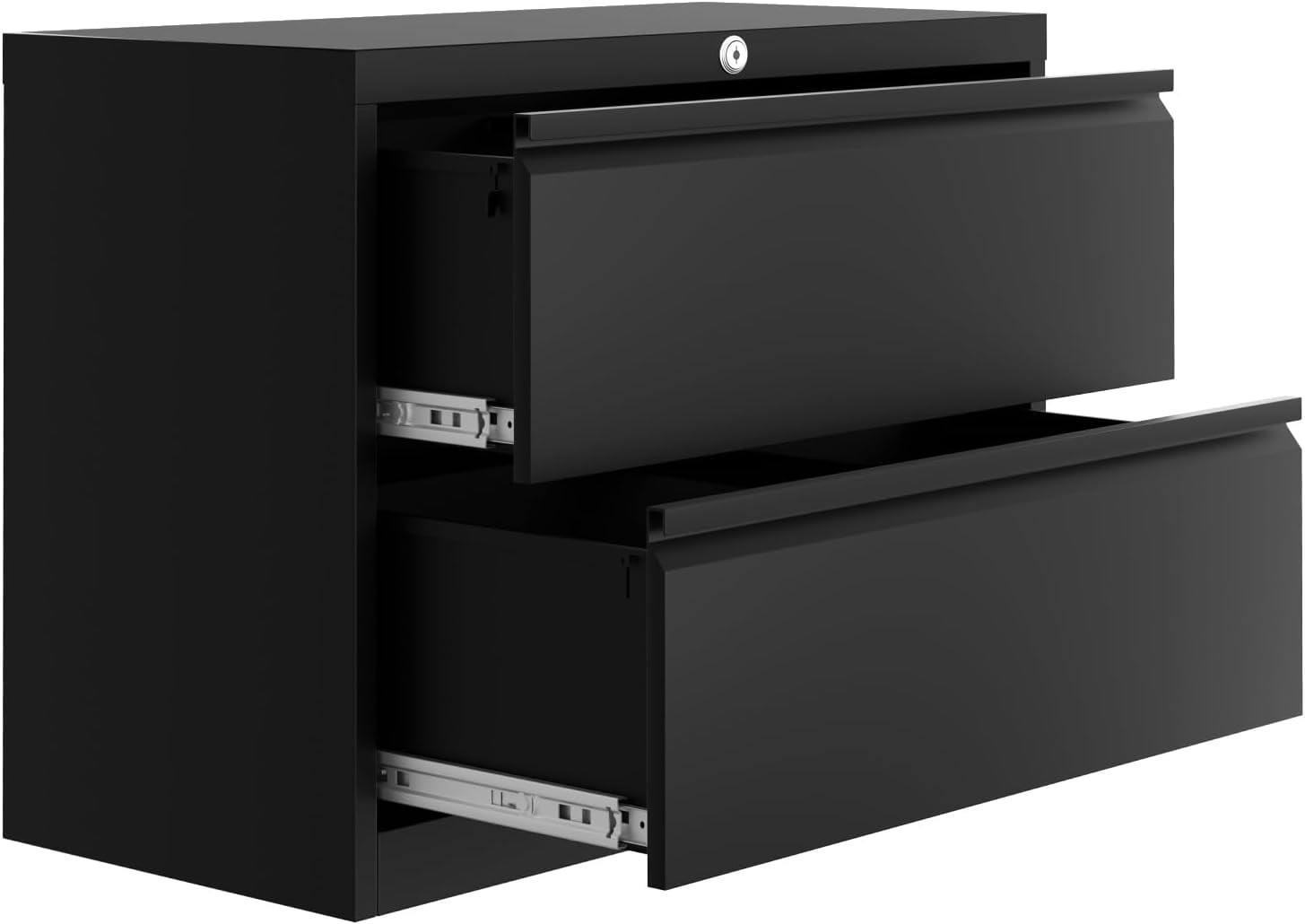 Historyli 2-Drawer File Cabinet with Lock, Metal Lateral Heavy Duty File Storage for Letter/Legal Size Documents, for Home Office | Requires Assembly,Black