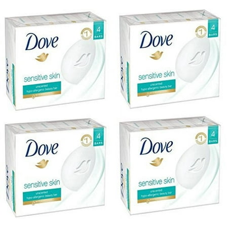 Dove Moisturizing Beauty Bar Sensitive Skin, 3.75 oz, 8 Bars | 2 Packs - 16 bars total