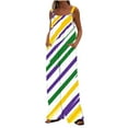 thumbnail image 2 of YanHoo Women's Mardi Gras Sleeveless Jumpsuits Striped Carnival Party Spaghetti Straps Loose Long Pants Overalls with Pockets, 2 of 6