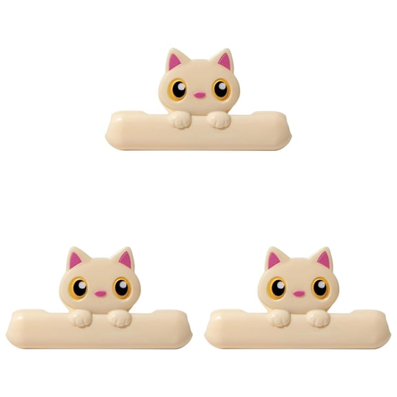 BinKFF Cute Chip Clips, Sealing Cat Bag Clips for Food, Fun Cat Shaped Chip Clip, Upgrade Wide Open Bag Clip for Food Storage and Kitchen Snacks, Fun Party Decorations