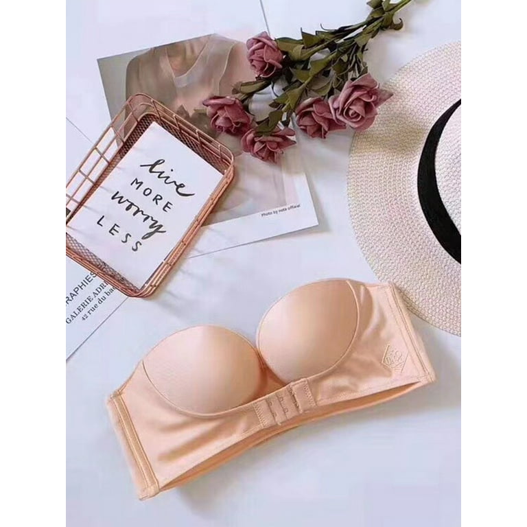 KyFree 2 Pairs Womens Backless Invisible Bra Strapless Reusable  Self-Adhesive Bra Sticky Breast Lift Tape Nipplecovers