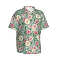 thumbnail image 3 of Xecao Rose Flowers print Hawaiian shirt - a stylish short-sleeve button-down for men, perfect for casual beach and tropical outings., 3 of 9