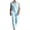 Light Blue., variant on HBGVBA Mens Casual Summer 2 Piece Outfit Sleeveless Button Collared Tank Top Elastic Waist Long Pants Set